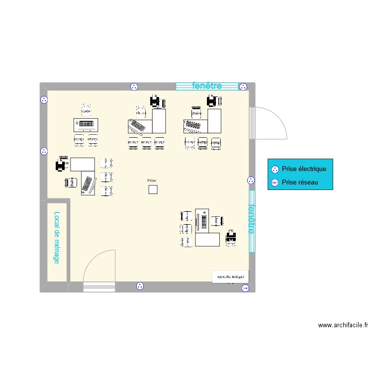 plan JPO2. Plan de 2 pièces et 24 m2