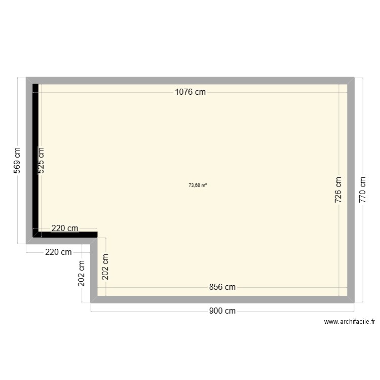 Le folgoey. Plan de 1 pièce et 74 m2