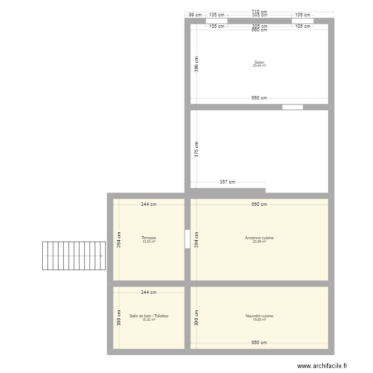 Montarmand. Plan de 5 pièces et 95 m2