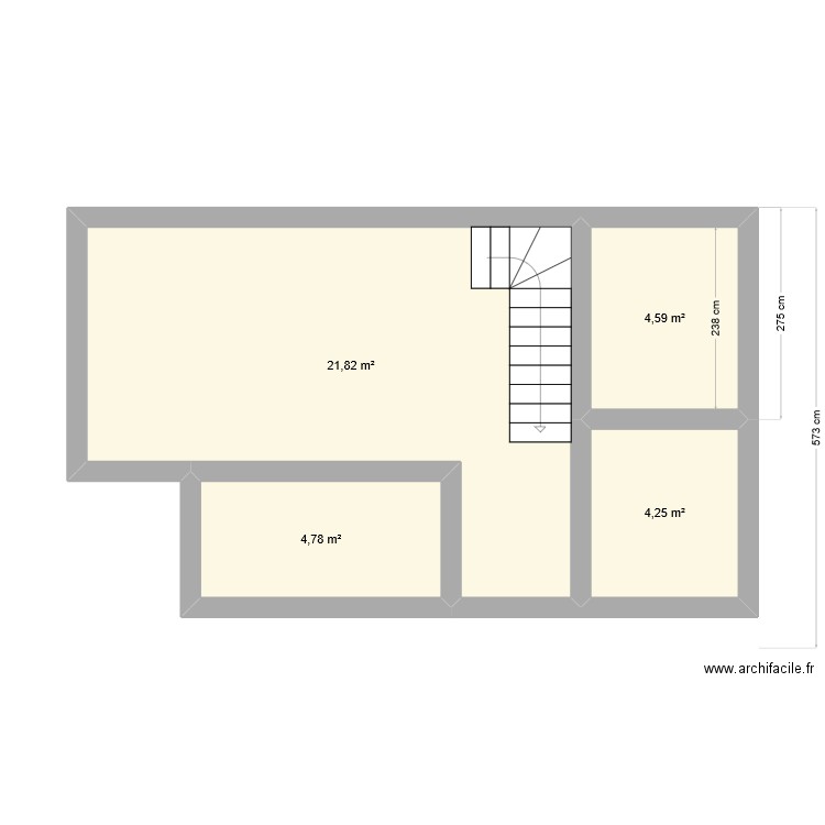 maison1. Plan de 4 pièces et 35 m2