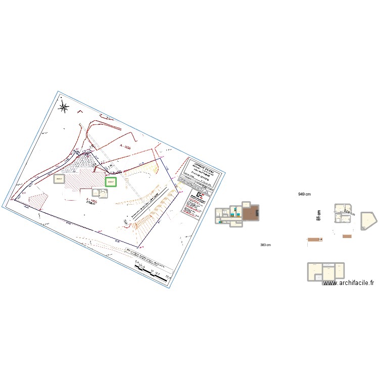 bleu05. Plan de 29 pièces et 623 m2