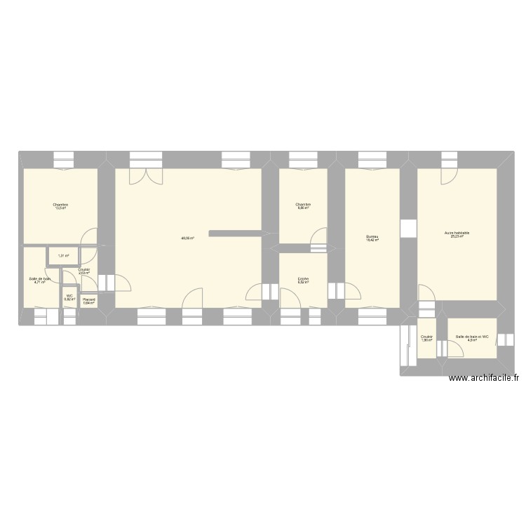 maison la chaume. Plan de 13 pièces et 138 m2