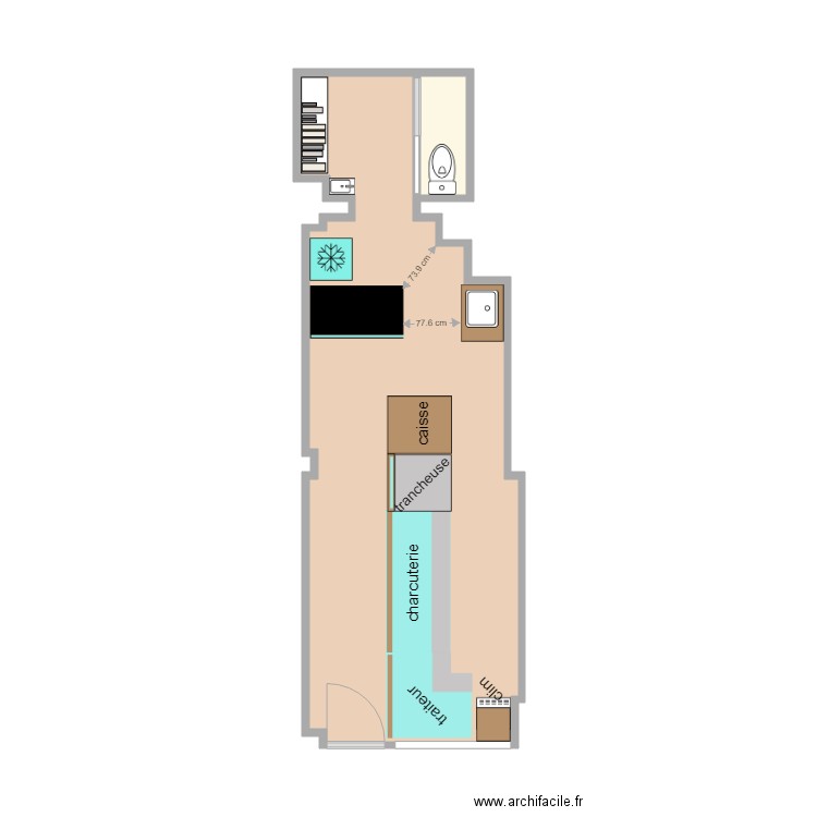 carre d or. Plan de 2 pièces et 23 m2