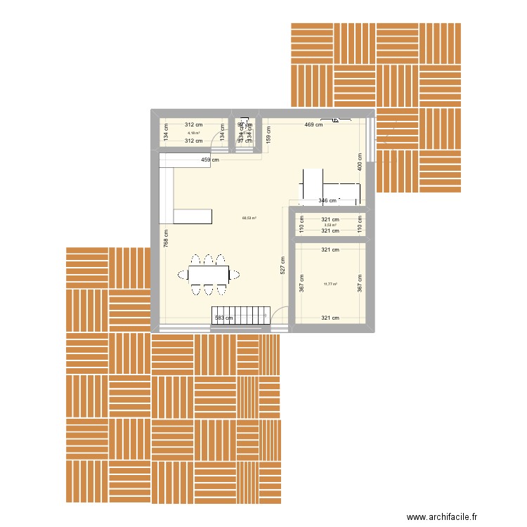 Projet. Plan de 5 pièces et 81 m2