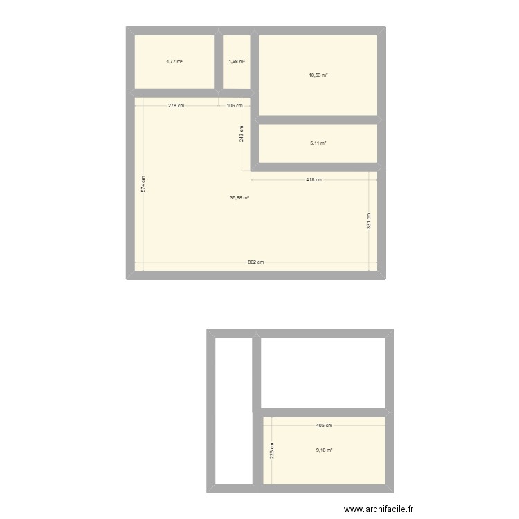 la chaume 2. Plan de 6 pièces et 67 m2