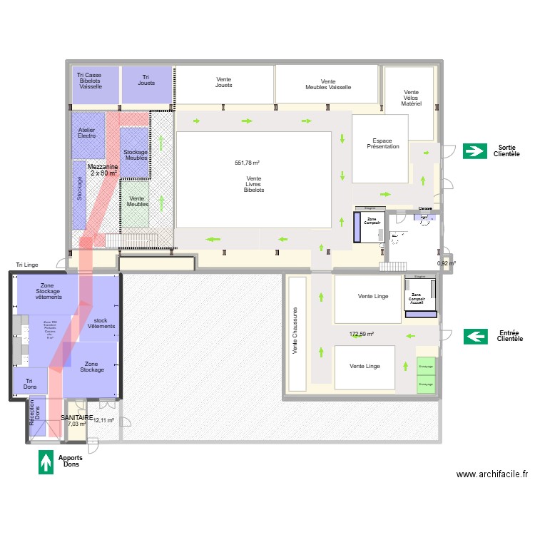 Projet MEZZANINE 2x60m² 20/01/2025. Plan de 8 pièces et 1454 m2