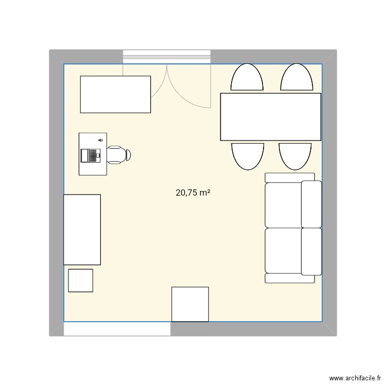 Aménagement Salon 20m2 lortet 2. Plan de 1 pièce et 21 m2