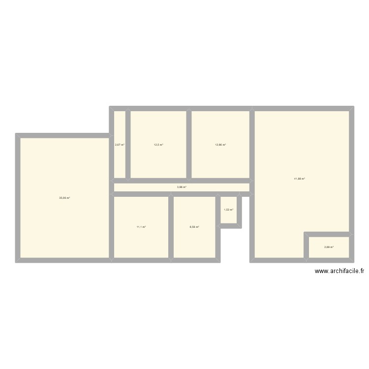 premiere esquisse. Plan de 10 pièces et 133 m2