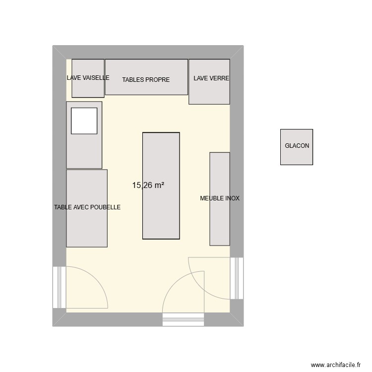 HOTEL DE LA POSTE. Plan de 1 pièce et 15 m2