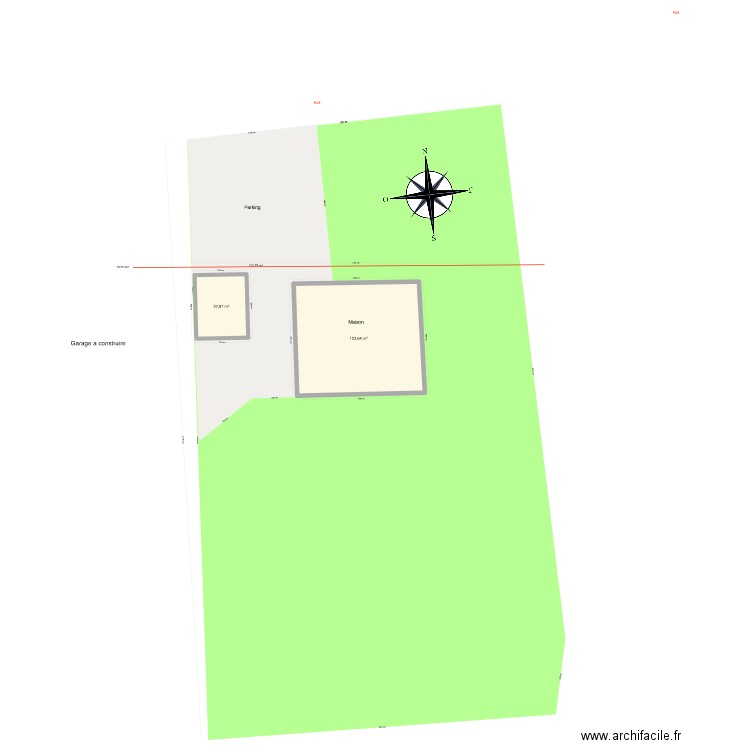 plan masse. Plan de 2 pièces et 150 m2