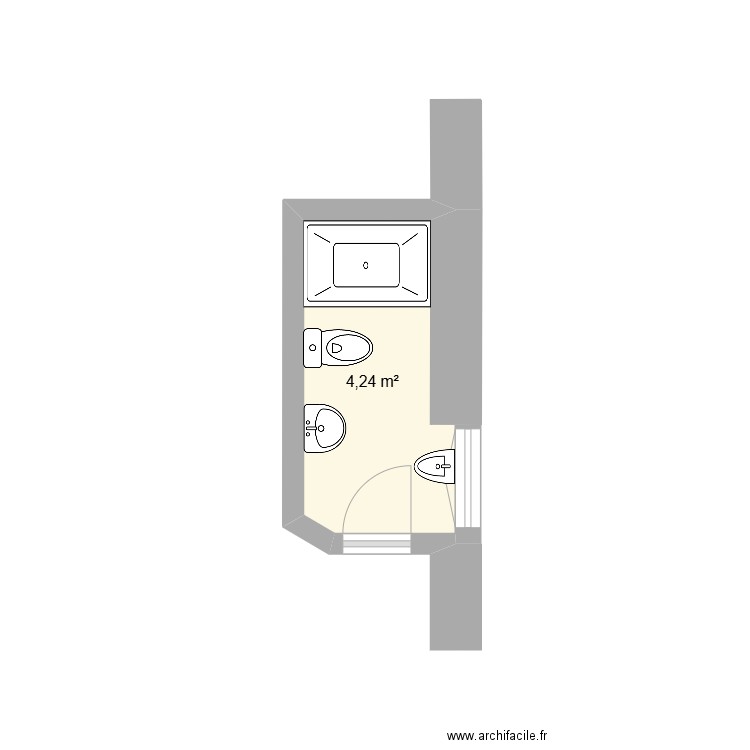 Pietri Initial. Plan de 1 pièce et 4 m2