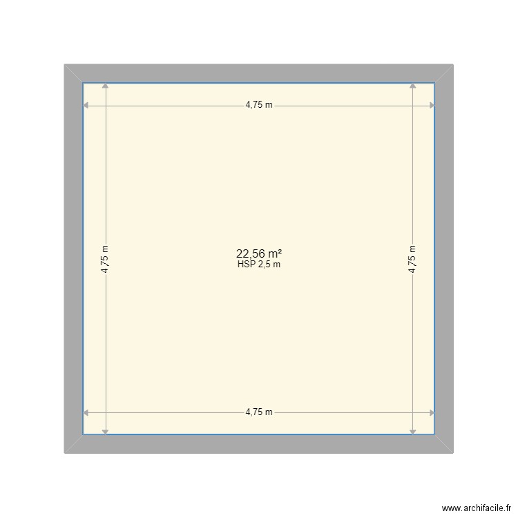 cljbcl. Plan de 1 pièce et 23 m2