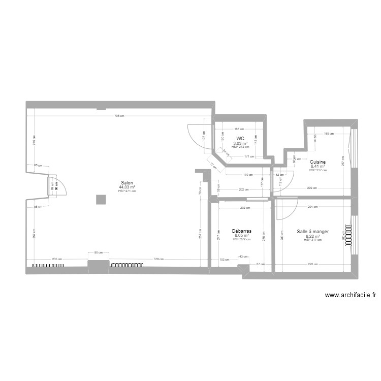 AZOA. Plan de 7 pièces et 68 m2