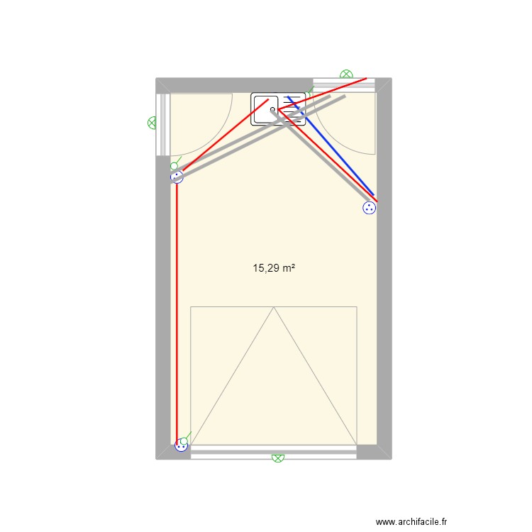 réseau garage. Plan de 1 pièce et 15 m2