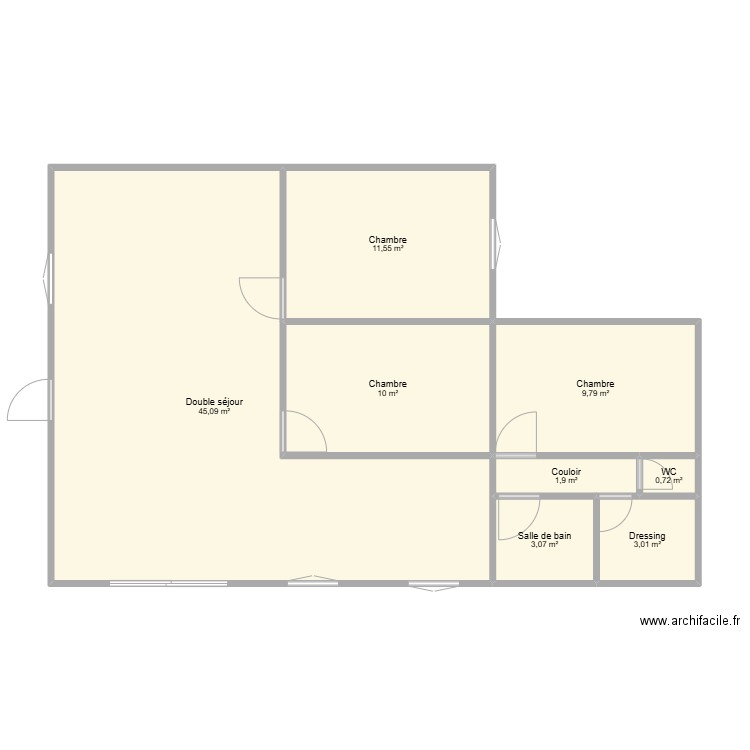 PROJET 1. Plan de 8 pièces et 85 m2