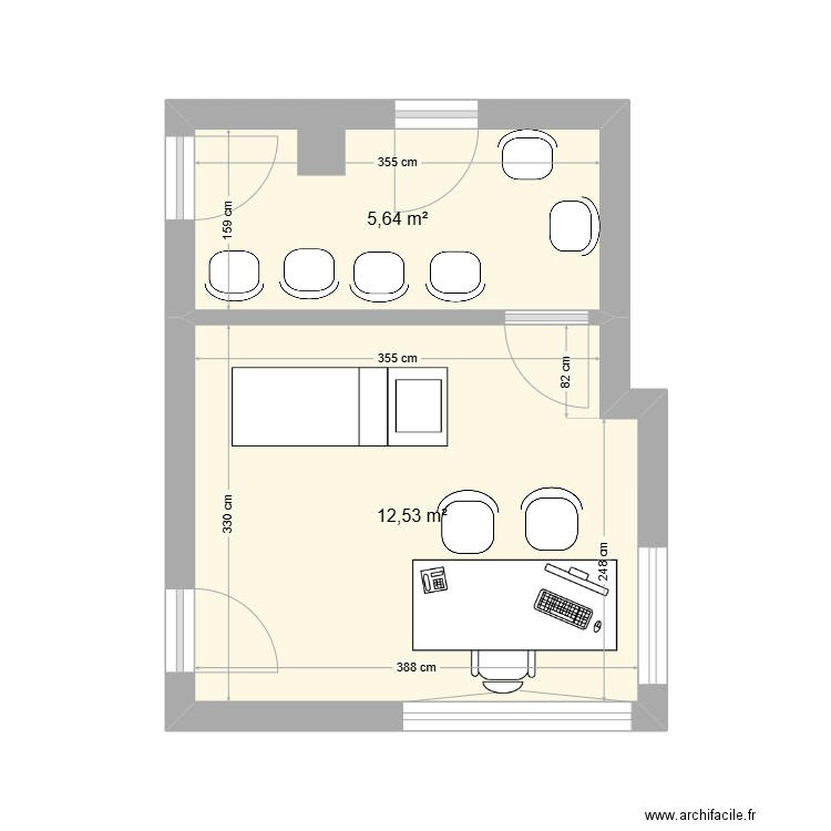 baseV1. Plan de 2 pièces et 18 m2