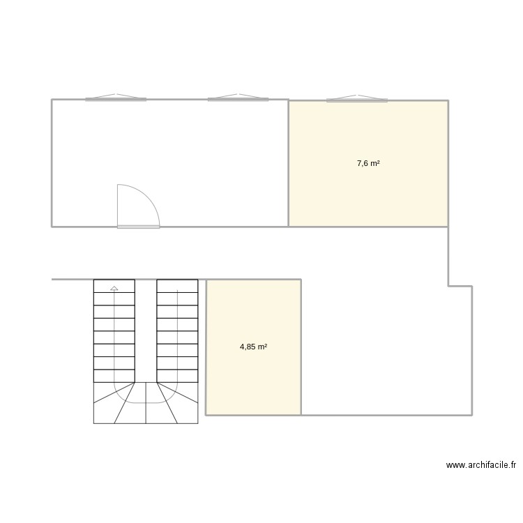 1er. Plan de 2 pièces et 12 m2