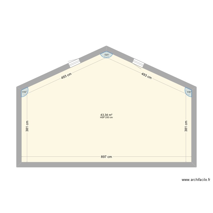 Plan de côte poilly 3. Plan de 1 pièce et 43 m2