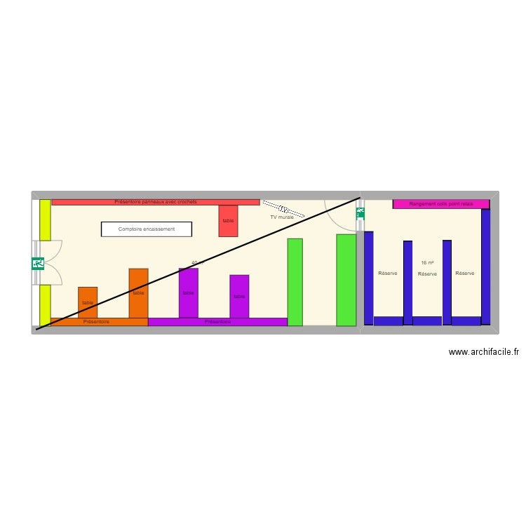 INFOPLUS. Plan de 2 pièces et 56 m2