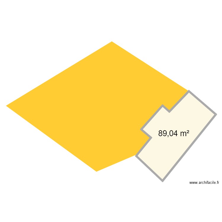 CADASTRE  section A n° 373/374 et extention. Plan de 1 pièce et 89 m2