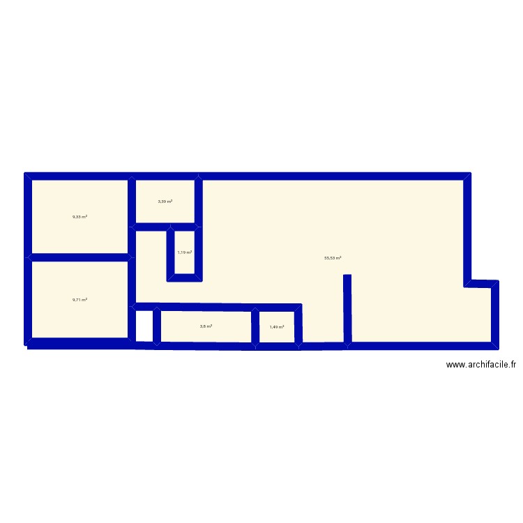 Mondesir. Plan de 7 pièces et 84 m2