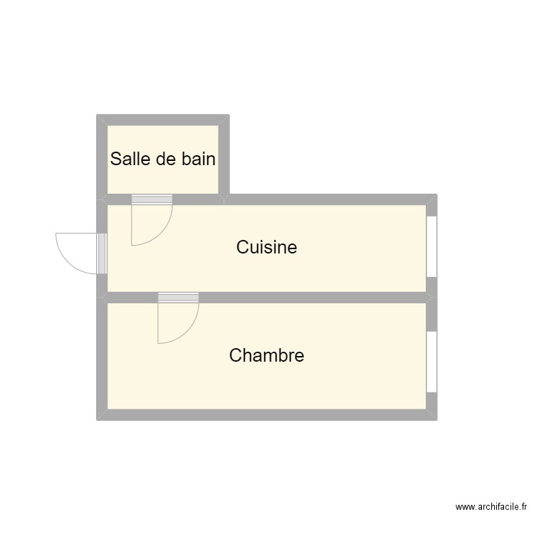 2409 VILLAIN RDC 3. Plan de 3 pièces et 7 m2