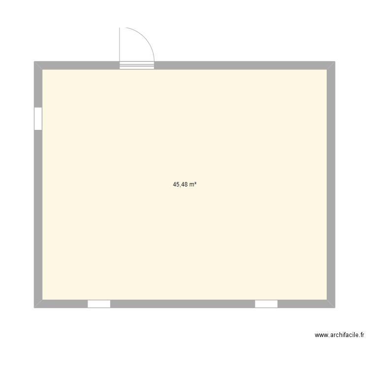 maison. Plan de 1 pièce et 45 m2