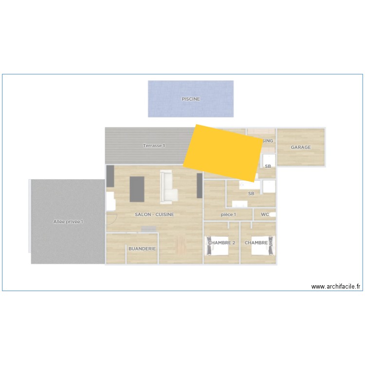 COUSINS II - PROJET 1. Plan de 0 pièce et 0 m2