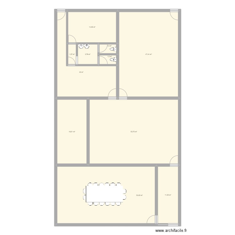 SINCHI. Plan de 15 pièces et 229 m2