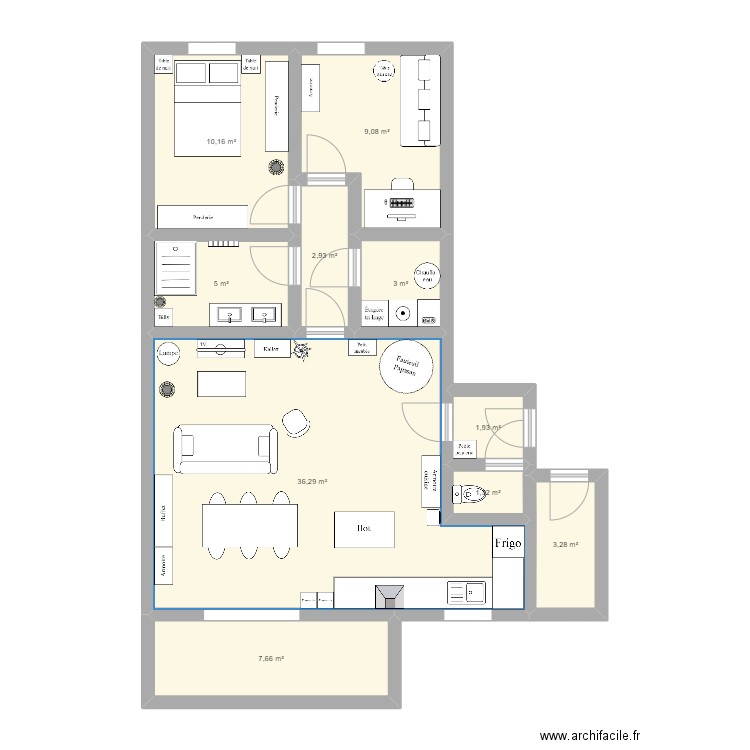 Appt Marche-en-Famenne. Plan de 10 pièces et 81 m2