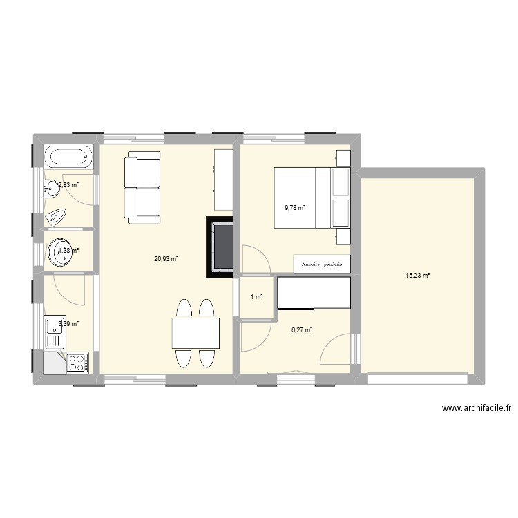 Saint Brevin Briancais. Plan de 8 pièces et 61 m2