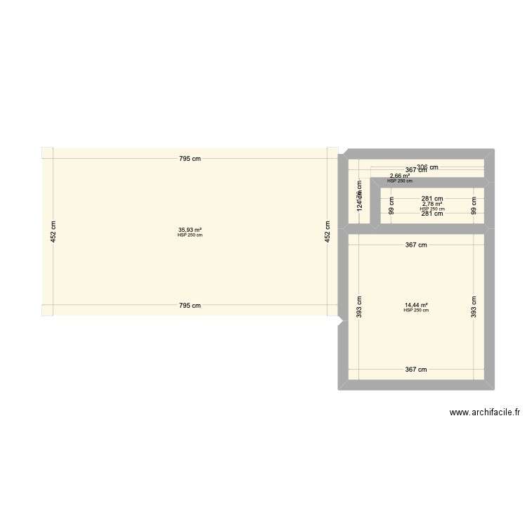 Maison Aigondignoise. Plan de 4 pièces et 56 m2