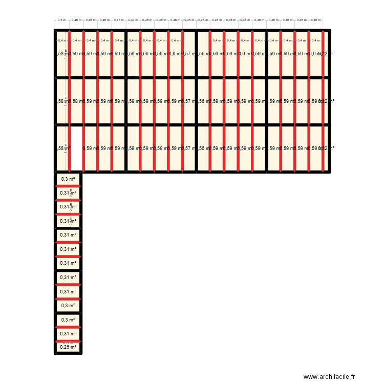 terasse. Plan de 72 pièces et 37 m2