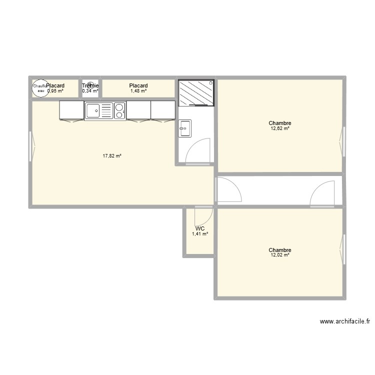 ASTIC 2. Plan de 7 pièces et 47 m2