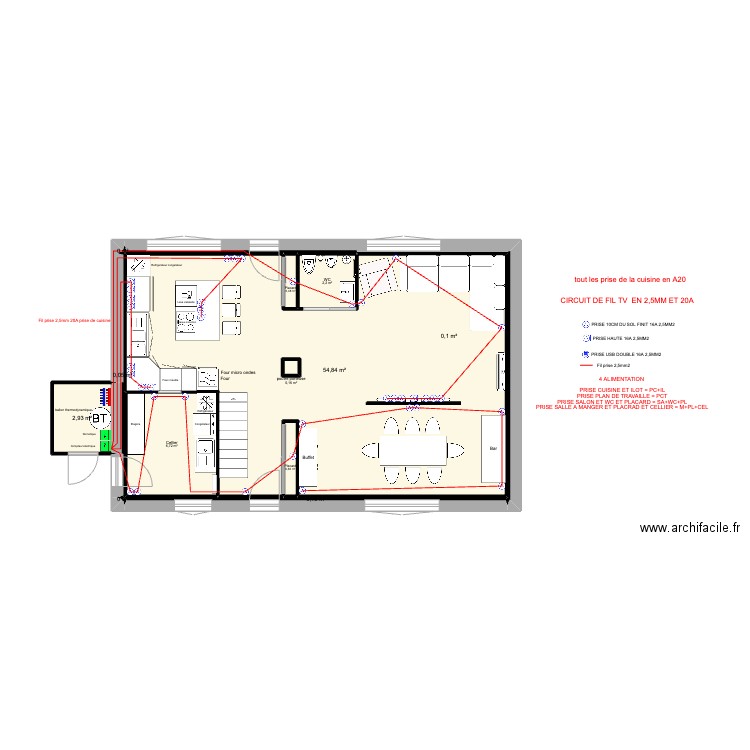 MOI RDC PRISE. Plan de 12 pièces et 69 m2