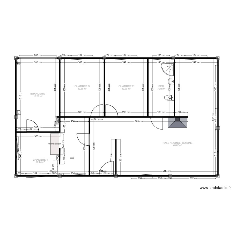 Bouge-Projet-02. Plan de 6 pièces et 112 m2