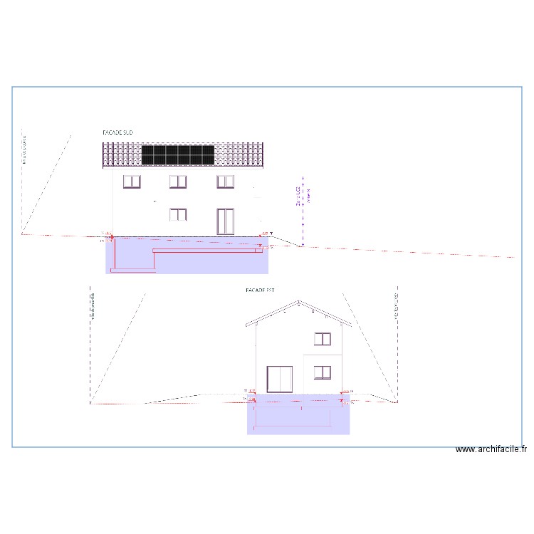 plan facade bon. Plan de 0 pièce et 0 m2