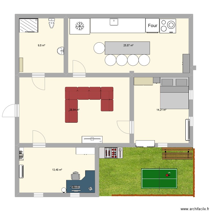 maison. Plan de 5 pièces et 92 m2