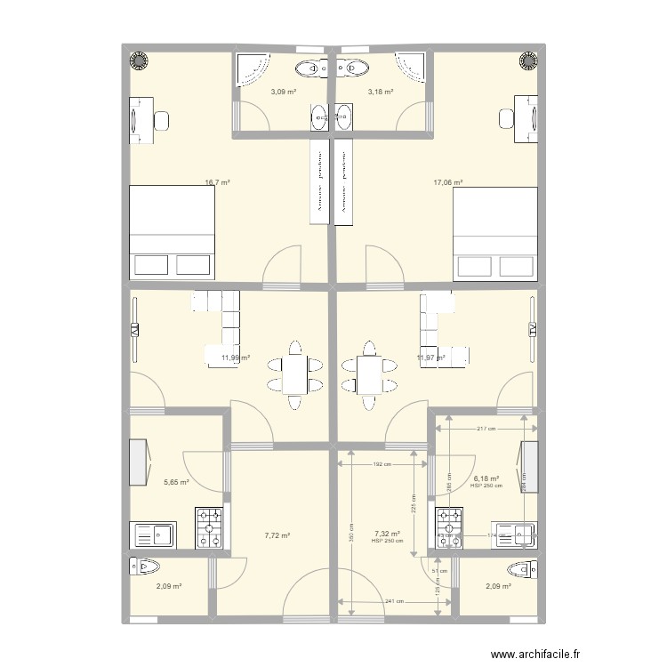 PLAN APPARTEMENT1. Plan de 12 pièces et 95 m2