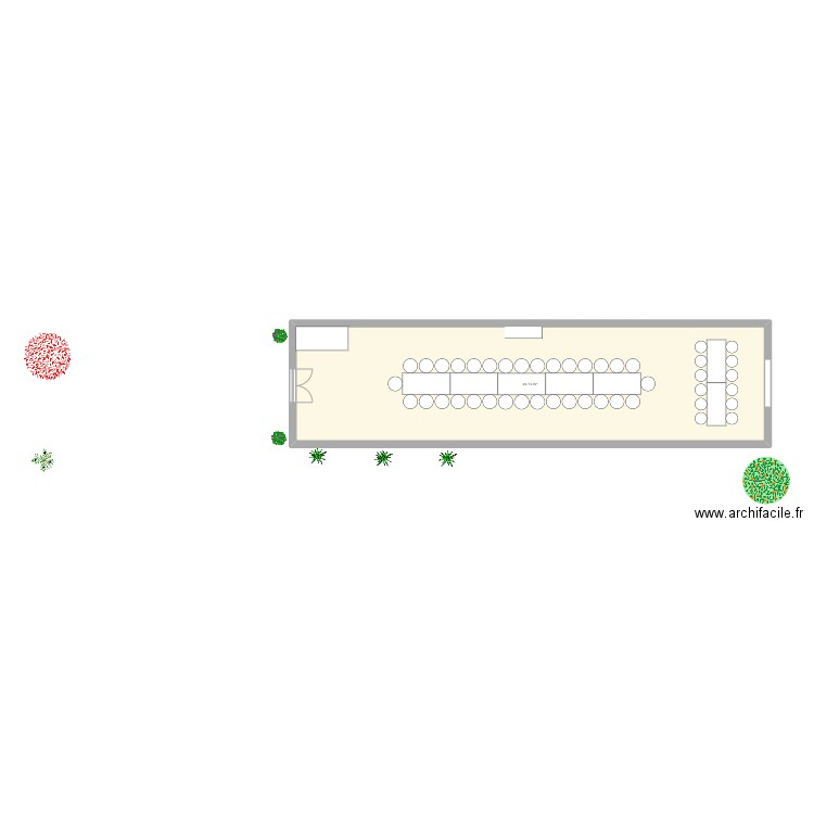 Mariage salle. Plan de 1 pièce et 95 m2