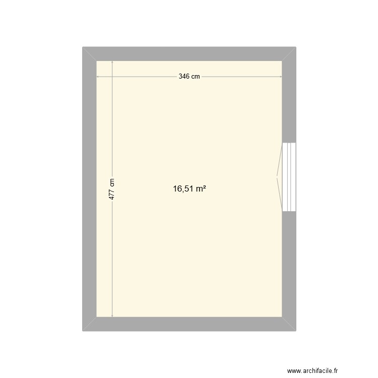 Salon 1. Plan de 1 pièce et 17 m2