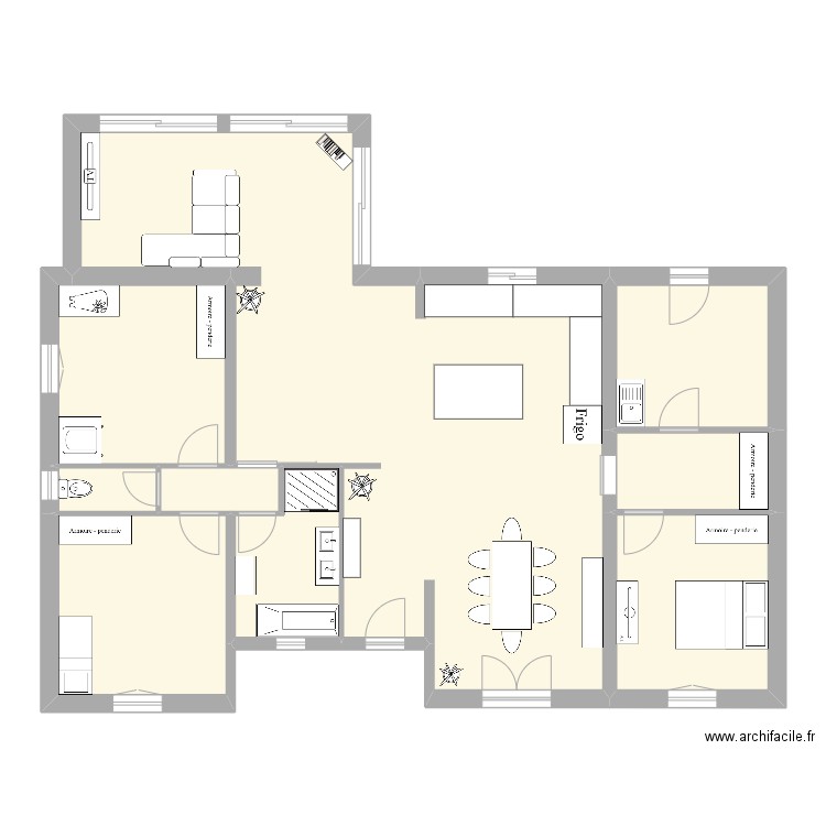 Maison Aizenay 2. Plan de 9 pièces et 125 m2