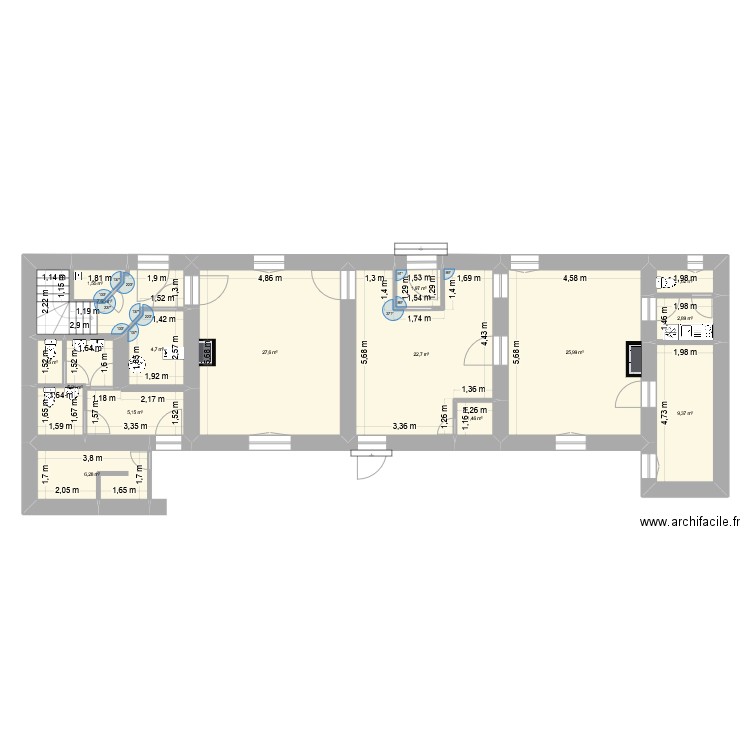 MP Marcy. Plan de 15 pièces et 125 m2