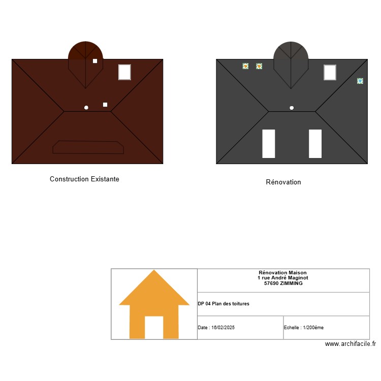 Toiture . Plan de 0 pièce et 0 m2