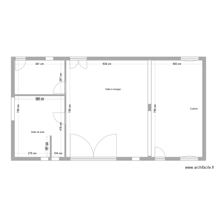 Antoine téo. Plan de 3 pièces et 108 m2