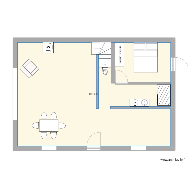 Maison Biarritz. Plan de 1 pièce et 68 m2