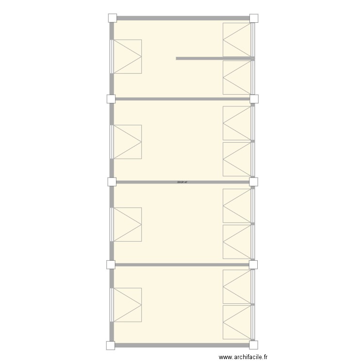 hangard. Plan de 1 pièce et 225 m2