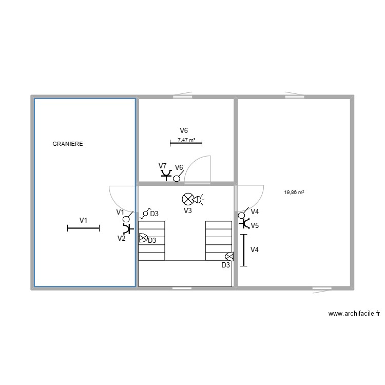 GROUNIA MO3AD. Plan de 4 pièces et 54 m2