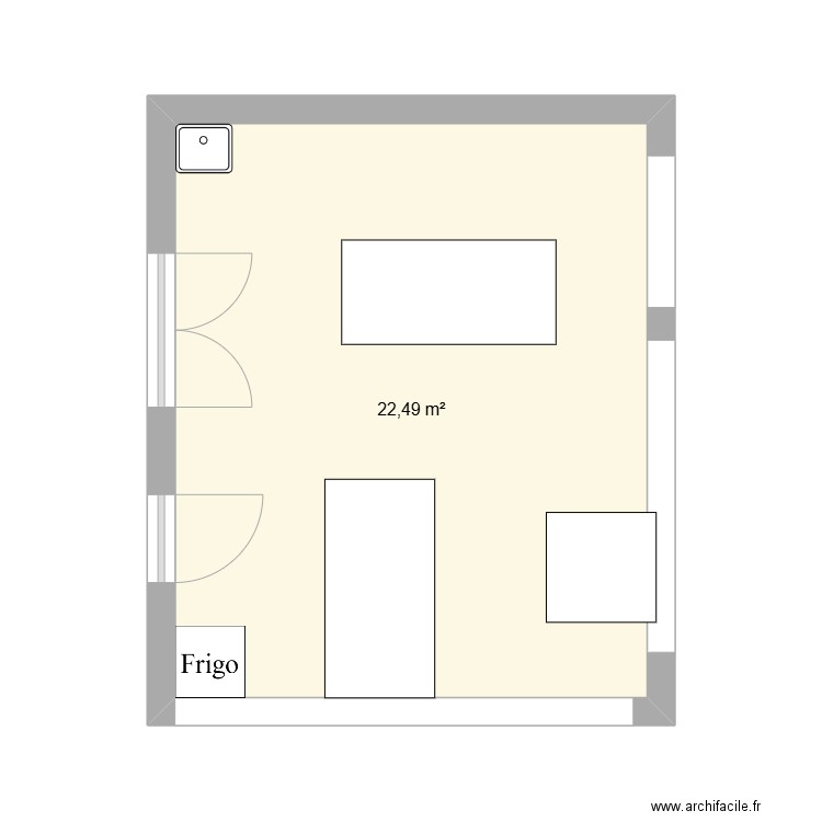 ripieni3. Plan de 1 pièce et 22 m2