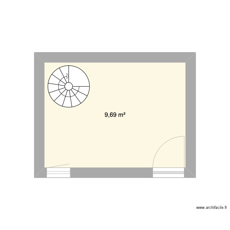 Plan Remise Palaiseau RDC. Plan de 1 pièce et 10 m2